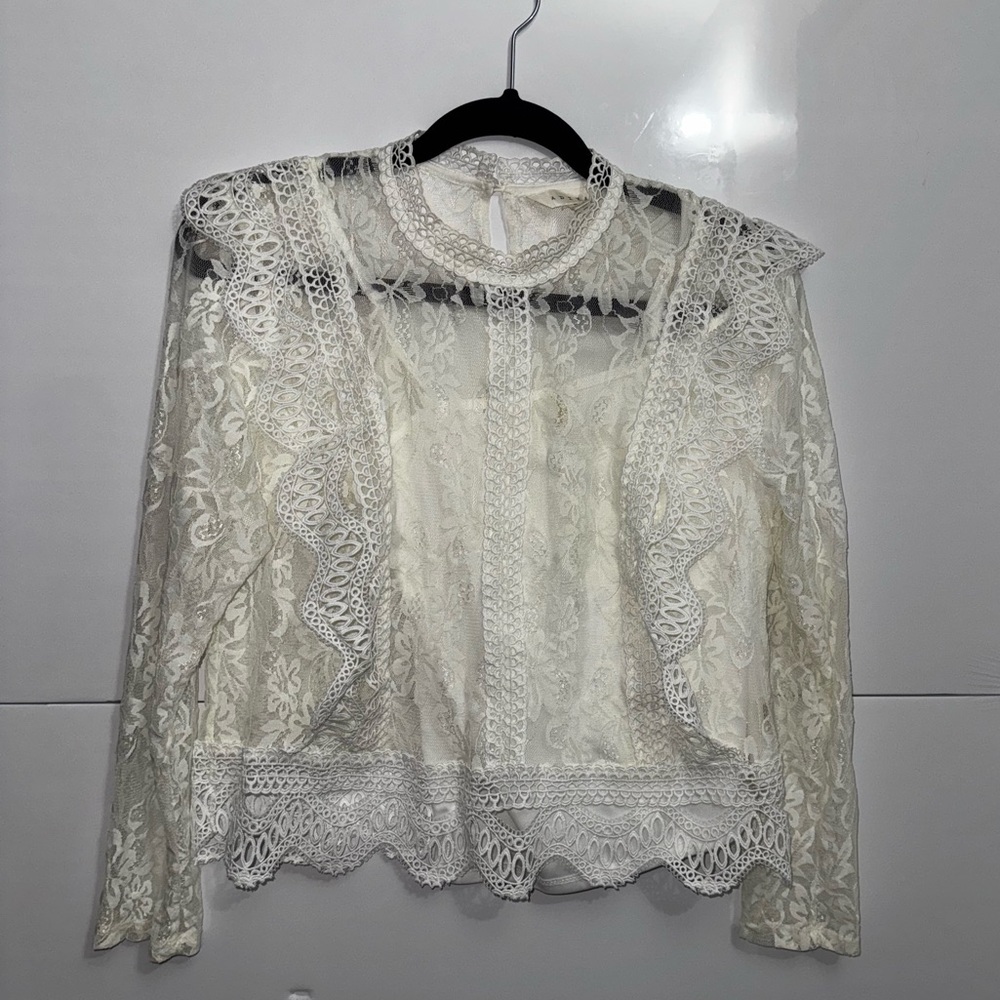Adiva Cream Lace Blouse